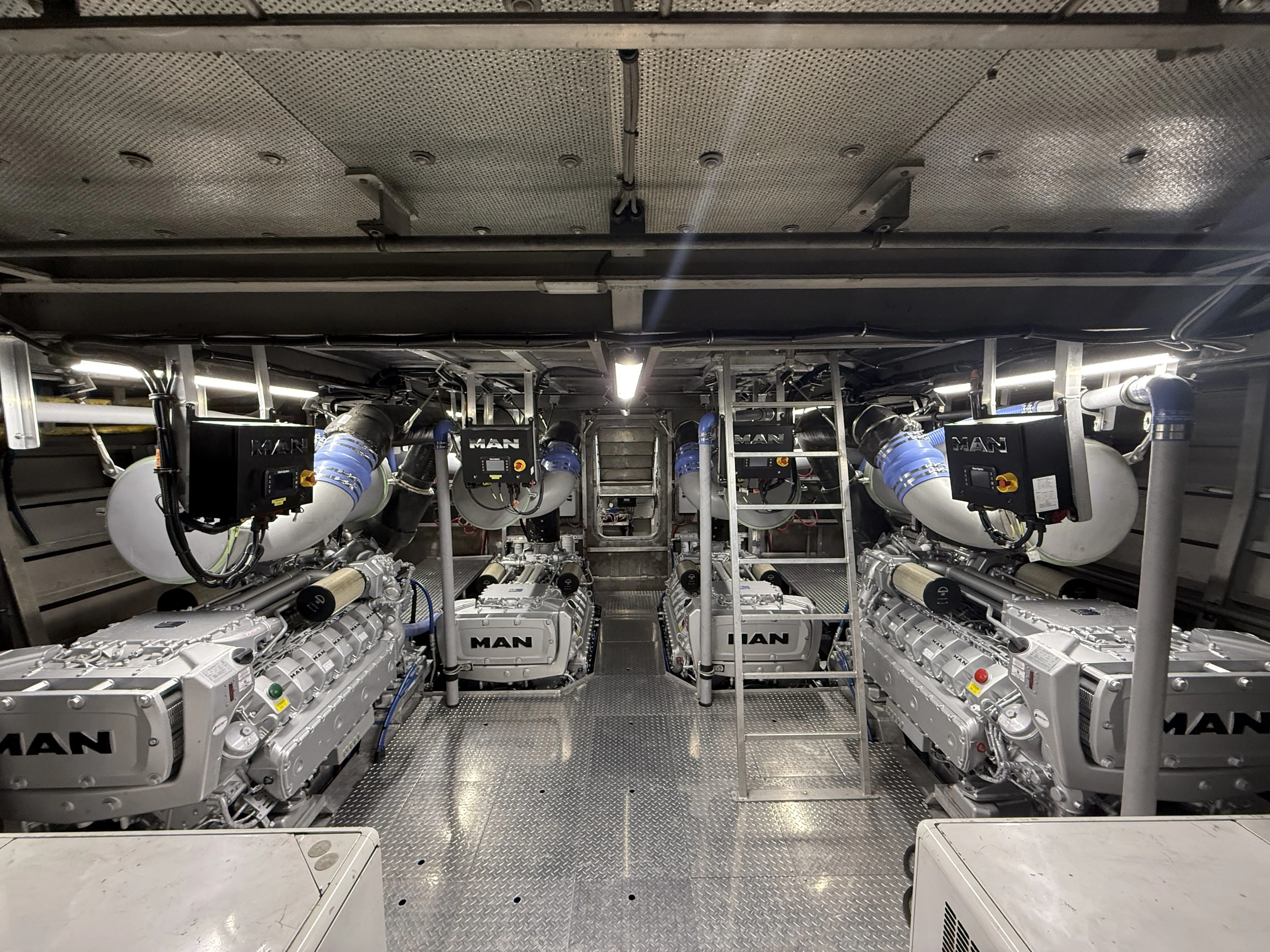 Spindletop quad MAN diesel engine room